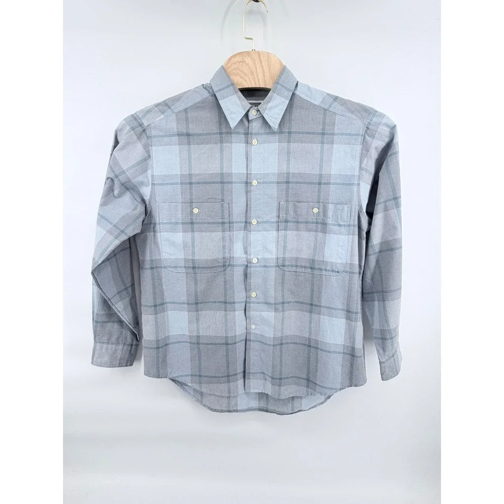Levi's Silver Tab Button Down Shirt Mens Large Blue Plaid Vintage 90s